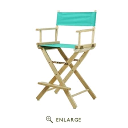 Casual Home 220-00-021-17 24 in. Directors Chair Natural Frame with Teal Canvas 220-00/021-17